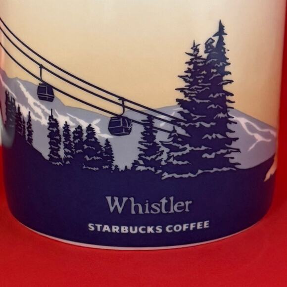 Starbucks Whistler Canada Coffee Mug Global Icon 2012 Tan Blue EUC 16 Oz. - Picture 8 of 10